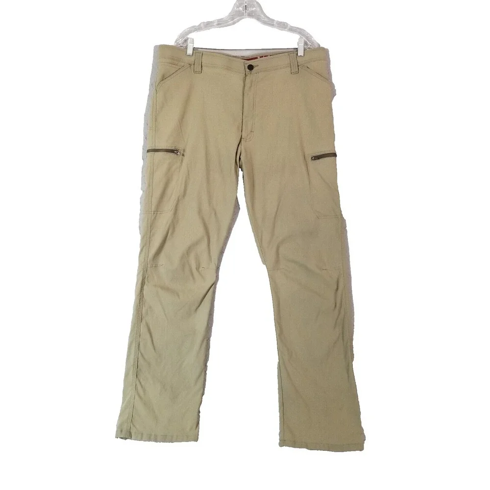 Wrangler outdoor cargo pants men's 40 x 32 beige nylon stretch comfort waist